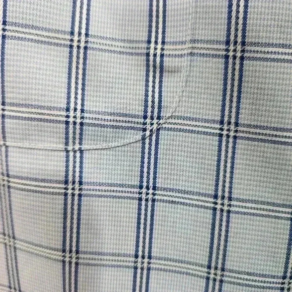 Nordstrom Smartcare Button Shirt Size 16 33 Wrinkle Free Cotton Blue White *READ - Picture 10 of 11